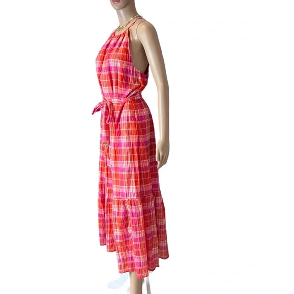 NWT Tommy Hilfiget Bayfront Plaid Belted Midi Dress Sz 12 - Picture 6 of 15